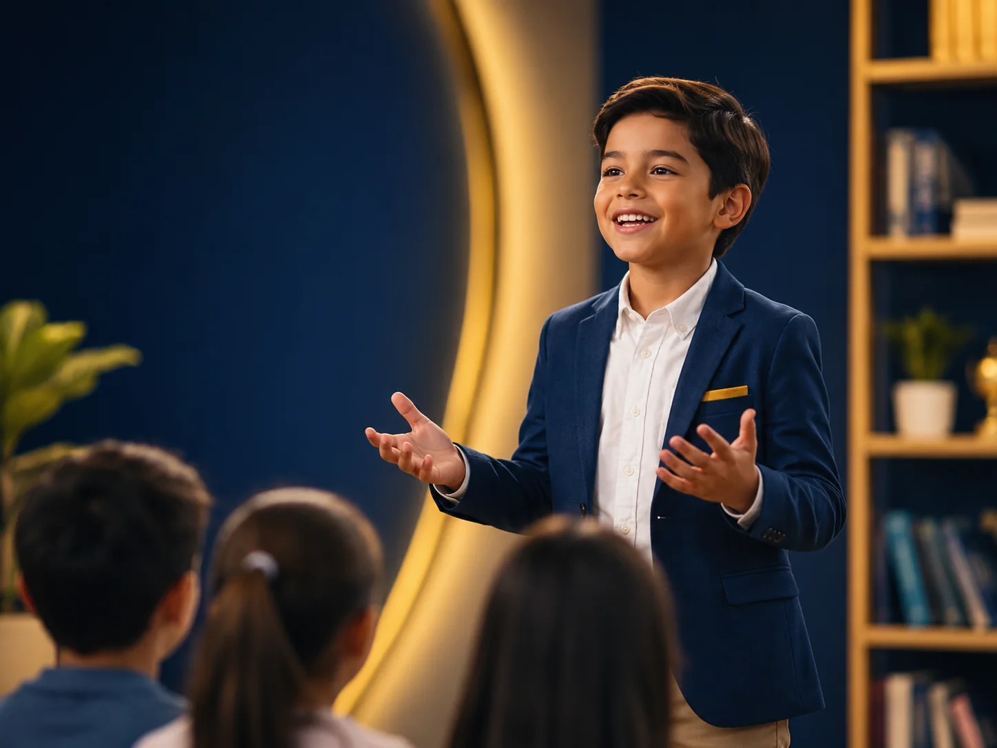 Niño desarrollando habilidades de expresión oral