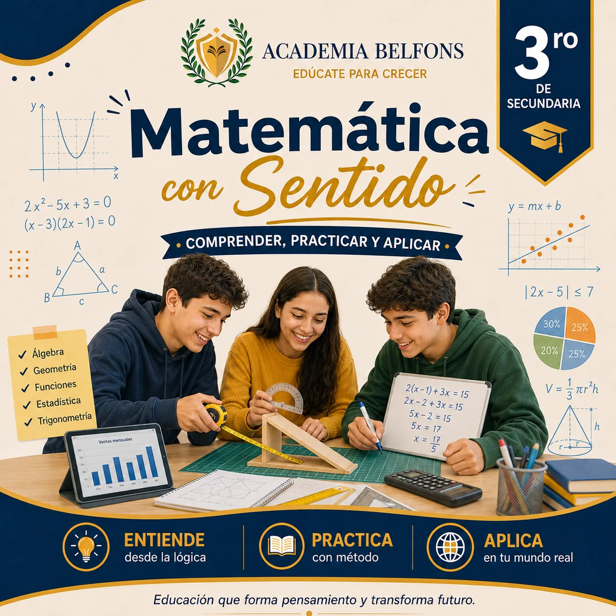 Matemática con Sentido para tercero de secundaria