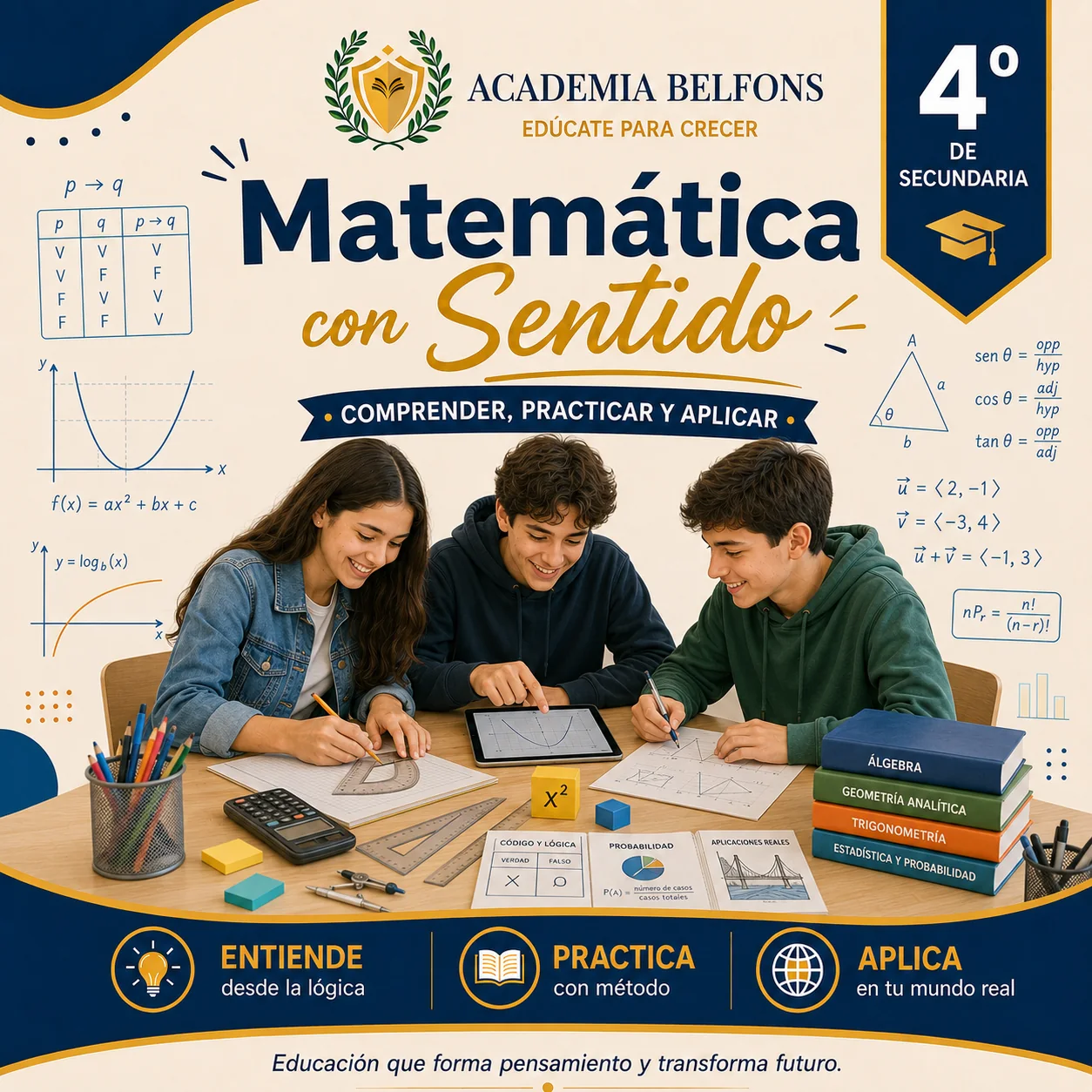 Matemática con Sentido para cuarto de secundaria